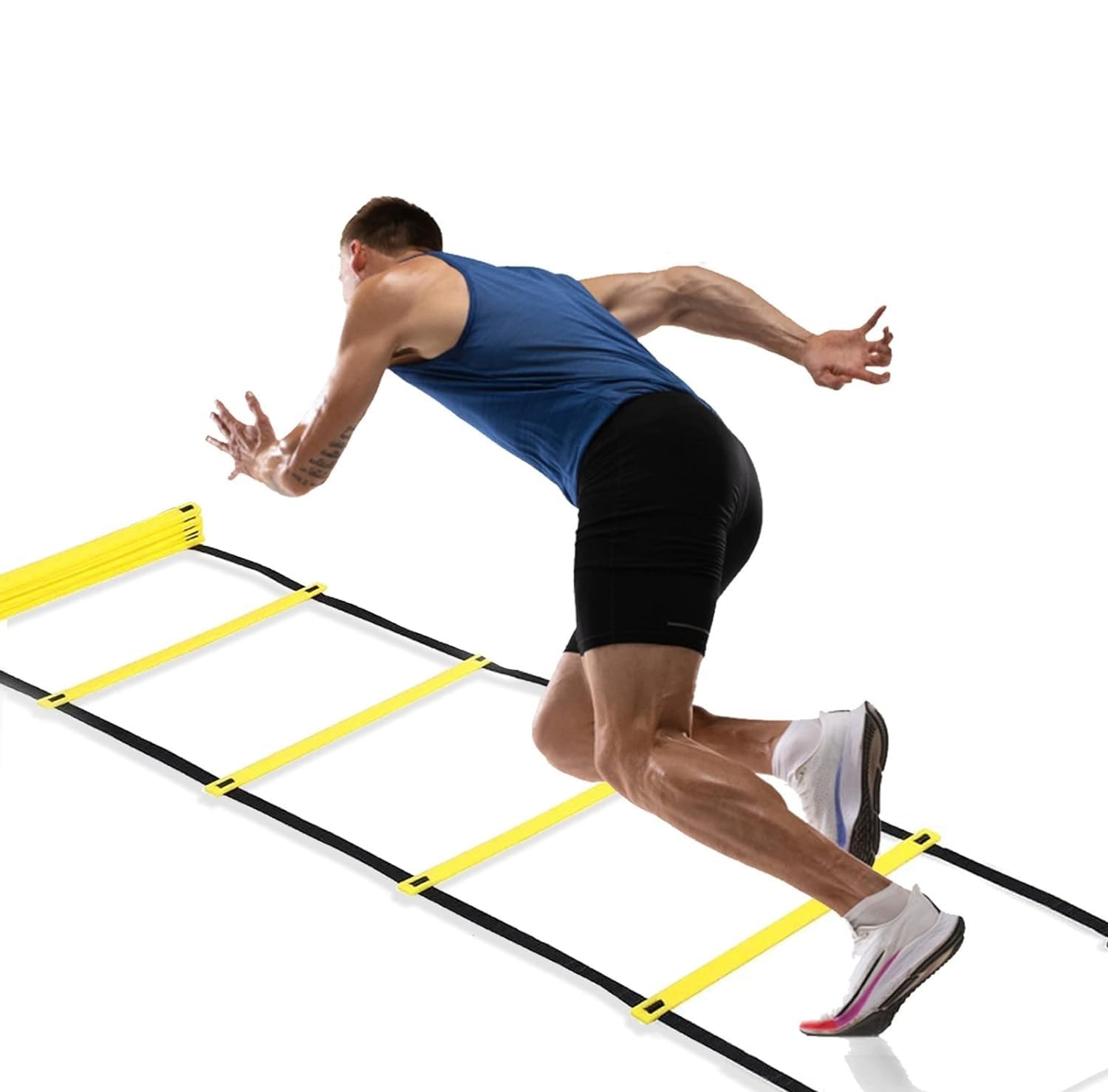 Agility Ladder - Extended Plastic Agility Ladder for Soccer Football Fitness Feet Speed Training with Storage Bag (Color : 4m)