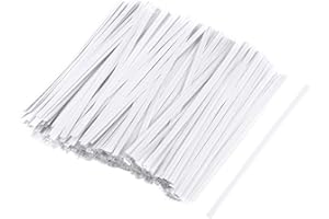 uxcell Long Strong Paper Twist Ties 3.15 Inches Quality Tie for Tying Bread, Candy, Cookies, Gift Bags Arts Crafts Ties White 200pcs