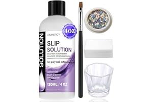 LOUINSTIC Poly Nail Gel Slip Solution - 4oz Slip Solution for Poly Nail Extension Gel, Anti-Stick Slip Solution for Nails, Brush Clean Liquid, Easy to Use, Beginners, Home Salon