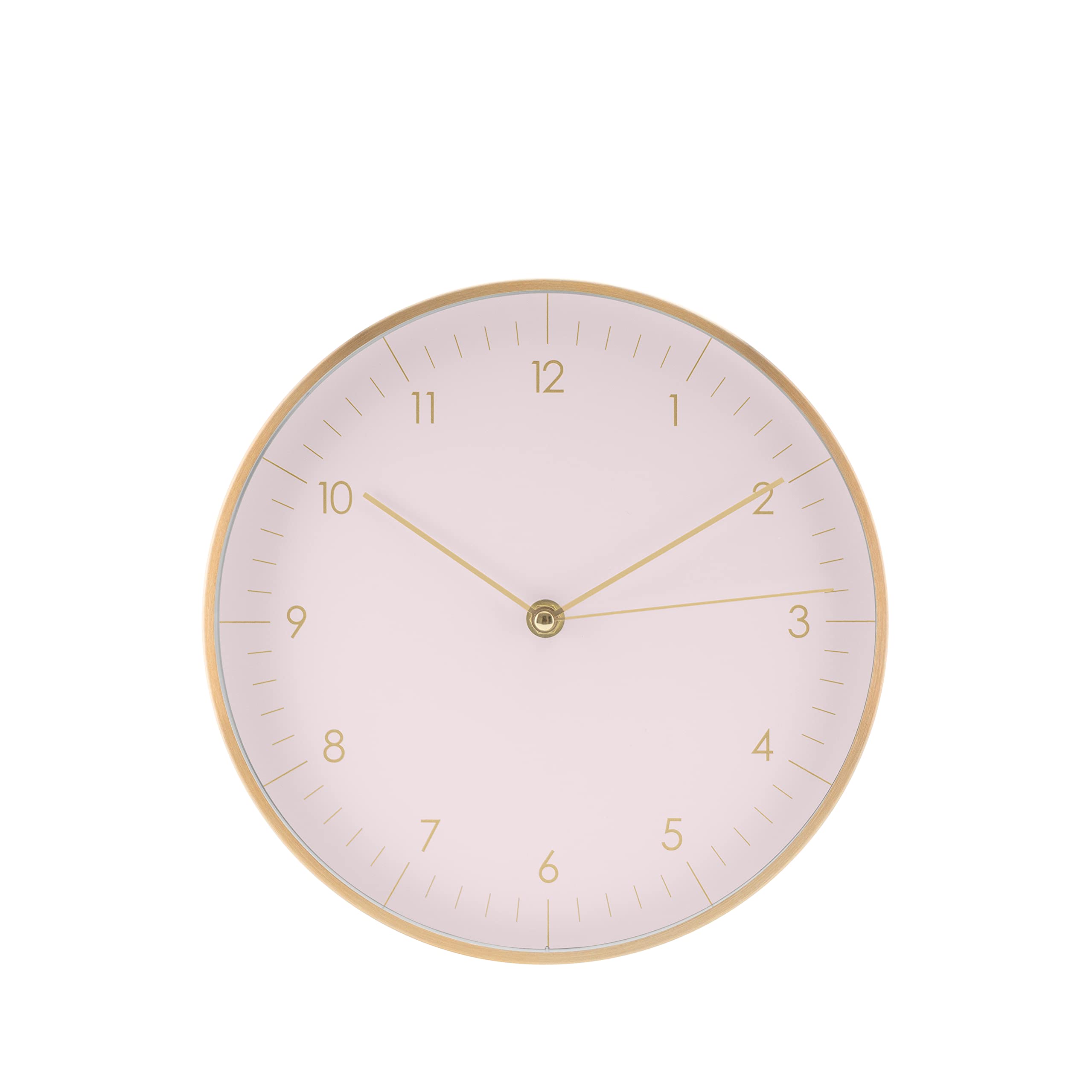 LUUK LIFESTYLE Modern Silent Wall Clock Non Ticking (10 in), Aesthetic design, Gift for new home, Kitchen wall decor, Decoration for living room, Bedroom, Hallway, Office, Bathroom, in Pink and Gold
