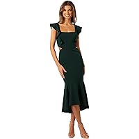 farrow long sleeve midi dress black Petal and Pup Women's Farrow Long Sleeve Midi Dress