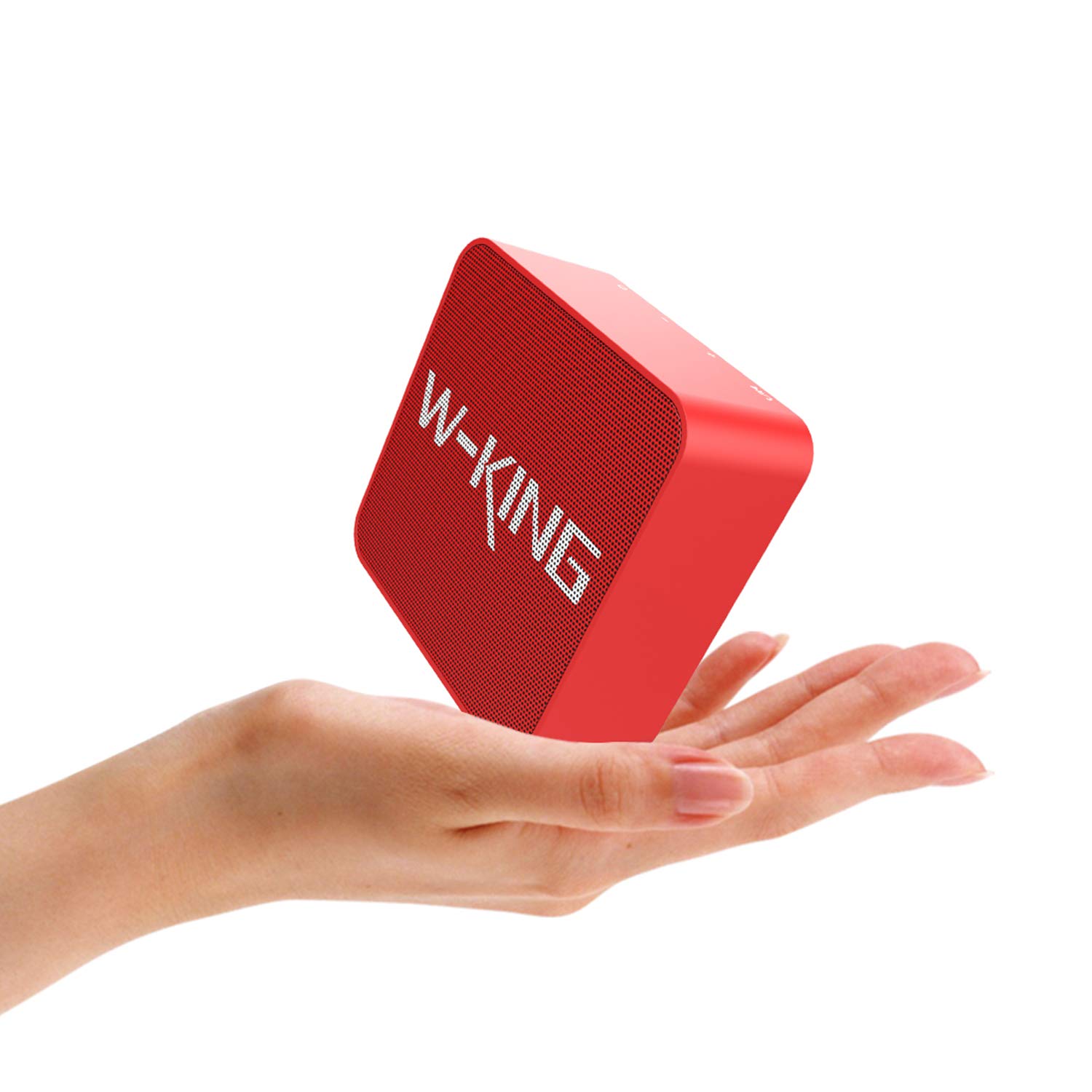 W-KING Bluetooth Lautsprecher, Wireless Tragbarer Bluetooth Lautsprecher mit 10-Stunden Spielzeit und eingebautem Mikrofon, Wireless Speaker mit reinem Bass, geeignet für iPhone, Samsung usw (Rot)