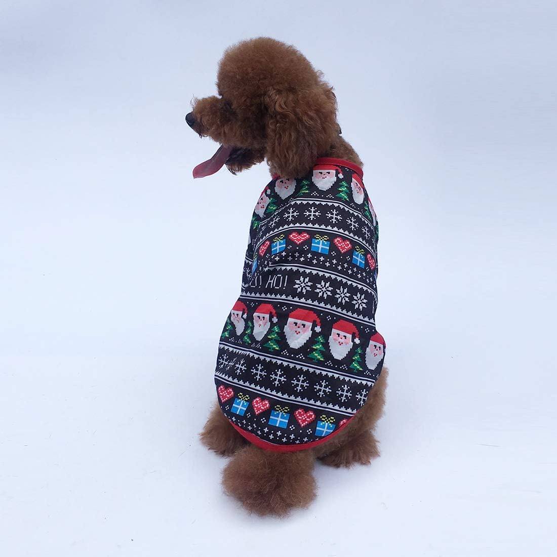 N / A Pet Christmas Clothes, Dog Christmas Clothes Dog Xmas Warm T-Shirt Costumes for Puppy Small Dogs Cat (L, Navy Blue) - Image 4