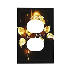 Elegant Golden Rose Flower Gold Leaf Floral