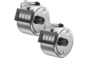 Vibit Handheld Tally Counter 4-Digit Number Score Clicker Resettable Metal Mechanical Counter for Scorekeepers Portable Digital Scoreboard for Golf Sports Games Fishing Contests and Coaching, 2 Pack
