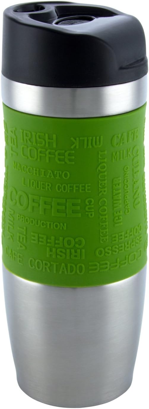 Vacuum Insulated High Quality Travel Mug, OneHanded Open and Drink