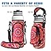 RoryTory Neoprene Water Bottle Sleeve Carrier Holder with Shoulder Strap, Pouch, Pocket & Carrying Handle (Fits 32oz / 40oz Hydro Flask, Nalgene, Juglug, Contigo, etc) - Red Flower Mandala Design