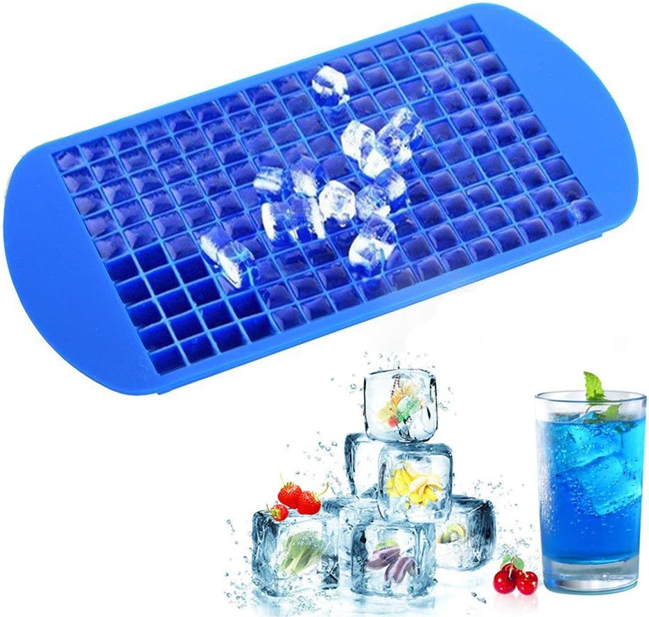 KAISHANE Mini Ice Cube Trays,Silicone Ice Cube Mould Frozen Cube Bar Pudding Tray Mold, Ice Tray Dining Wine Ice Cubes for Chocolate, Candy, Fondant