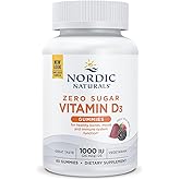Nordic Naturals Zero Sugar Vitamin D3 Gummies, Wild Berry - 60 Gummies - 1000 IU Vitamin D3 - Great Taste - Healthy Bones, Mood & Immune System Function - Non-GMO - 60 Servings