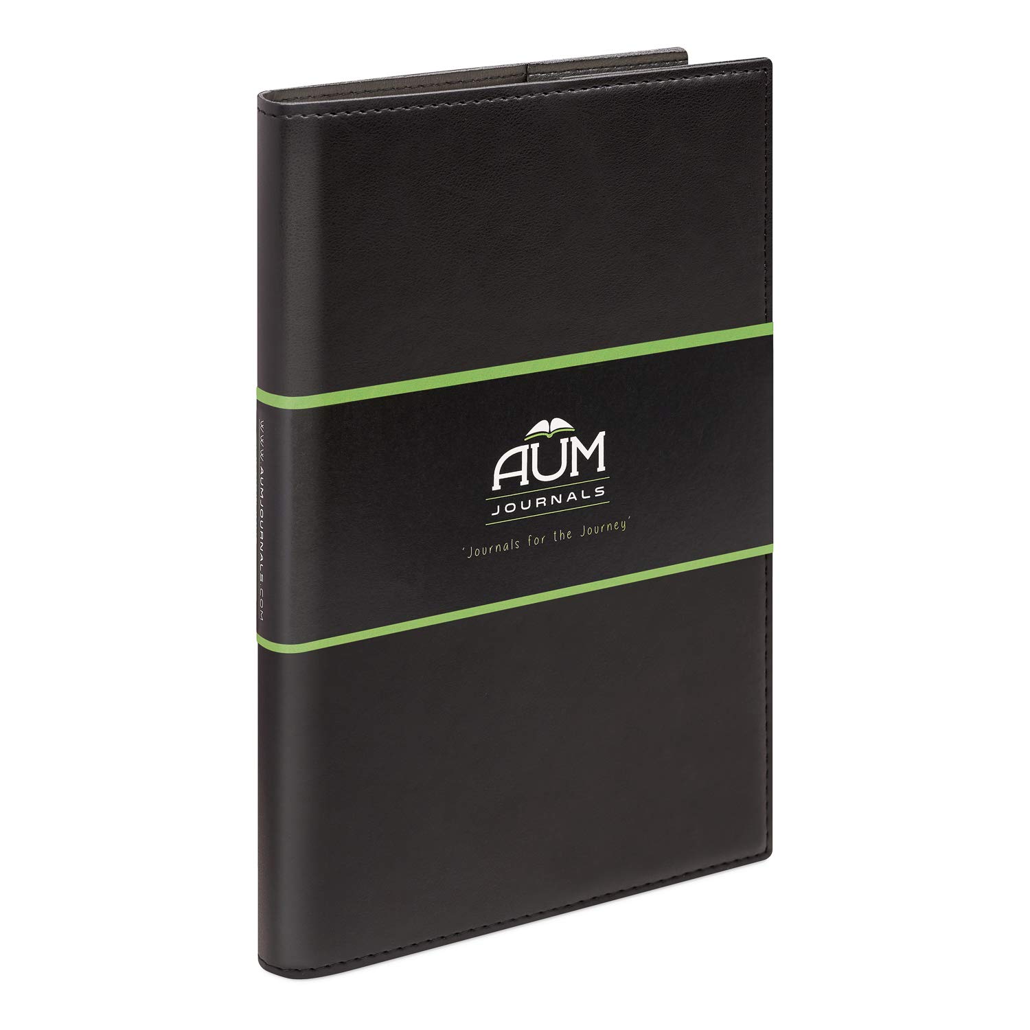 Aum Journals A6 Refillable Journal - Small Leather Pocket Journal Notebook - 164 RULED, Eco Friendly Pages Classics - Black