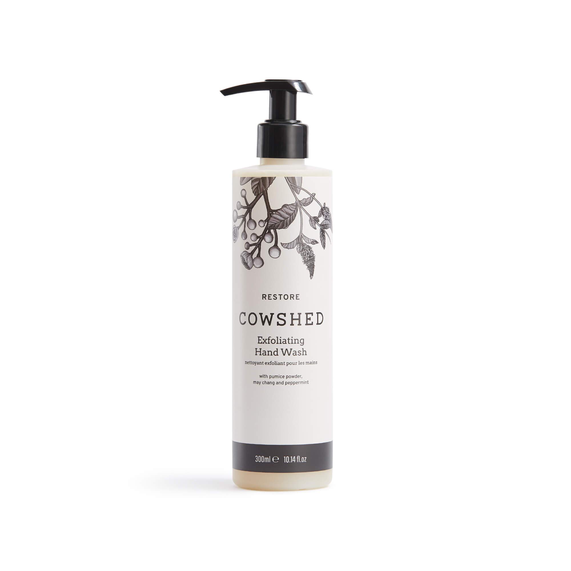 Cowshed Restore Exfoliating Hand Wash - 300ml - Softening Luxury Hand Wash - Paraben-Free Foaming Handwash Liquid Soap - Natural Moisturising Handwash