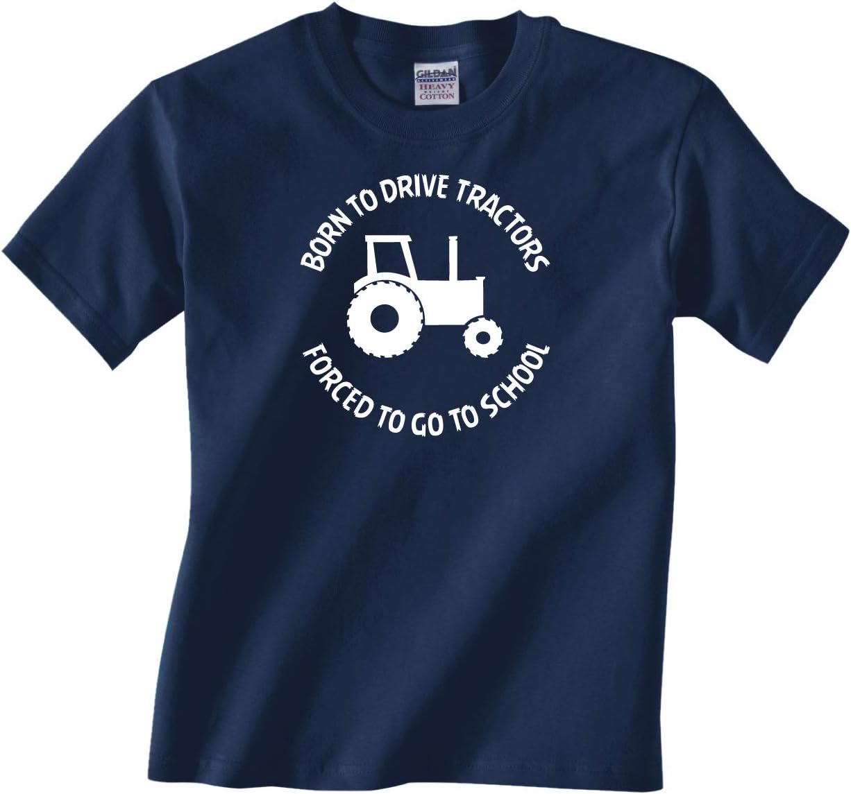 Kids T-Shirt Born to Drive Tractors Forced to Go to School