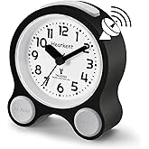 Hearkent Atomic Talking Clock Clear Time Date Light, 5 Alarms,Snooze, Black | Clocks for Seniors Blind Visually Impaired, Male/female English voice, Radio Controlled, Non Ticking, Volume Control