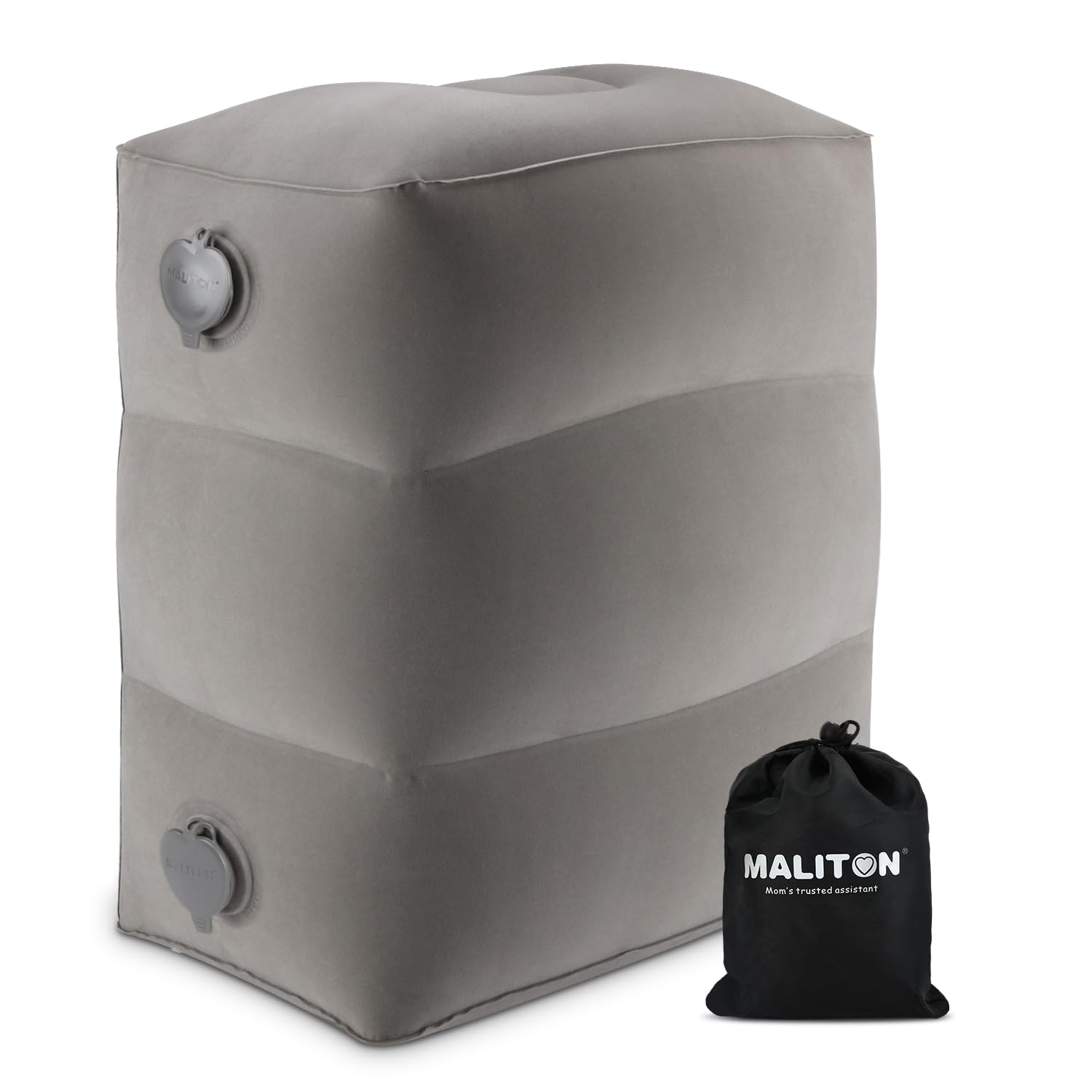 Maliton Airplane Footrest, Inflatable Foot Rest for Kids, Adjustable Height Travel Pillow On Airplanes, Cars, Office, Toddler Travel Essentials (Grey, 1Pack)