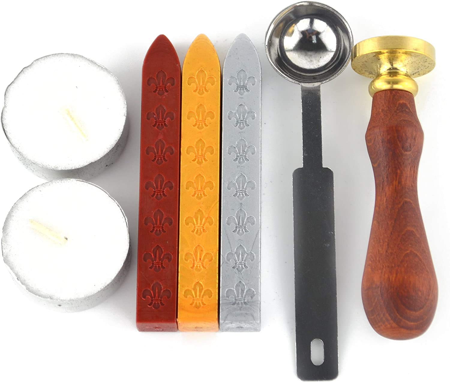 Wax Seal Stamp Set Retro Alphabet Initials 26 Letters A Z Wax Seal Stamp Kit With 1 PC Wax Melting Spoon and 3 Pcs Sealing Wax Sticks for Wax Sealing Stamp