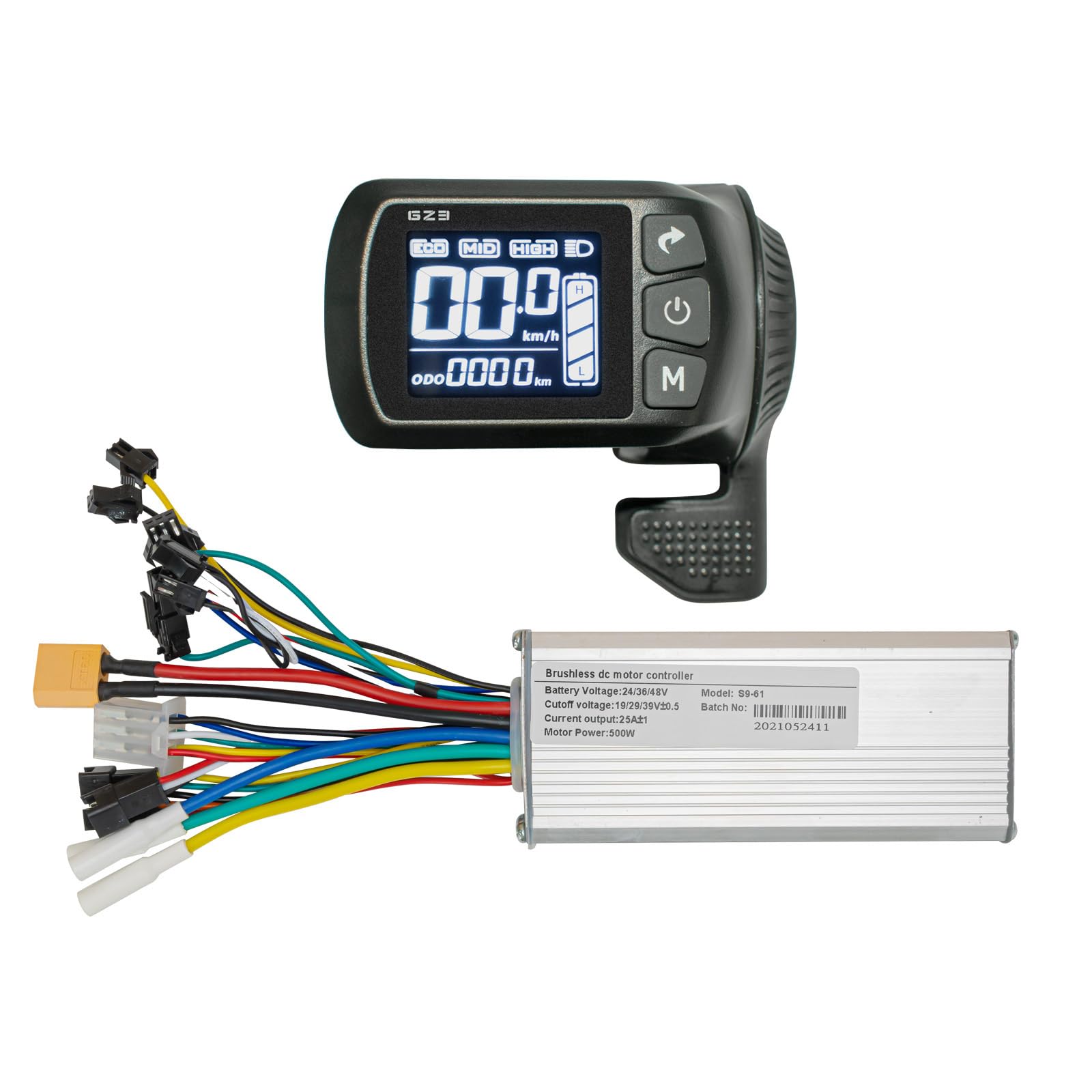 Photo 1 of 24V 36V 48V Ebike Controller Kit 25A 500W Brushless Motor Controller and Ebike LCD Display with Thumb Throttle 2in1 Electric Bike Motor Controller Electric Bicycle Speed Controller Scooter Controller