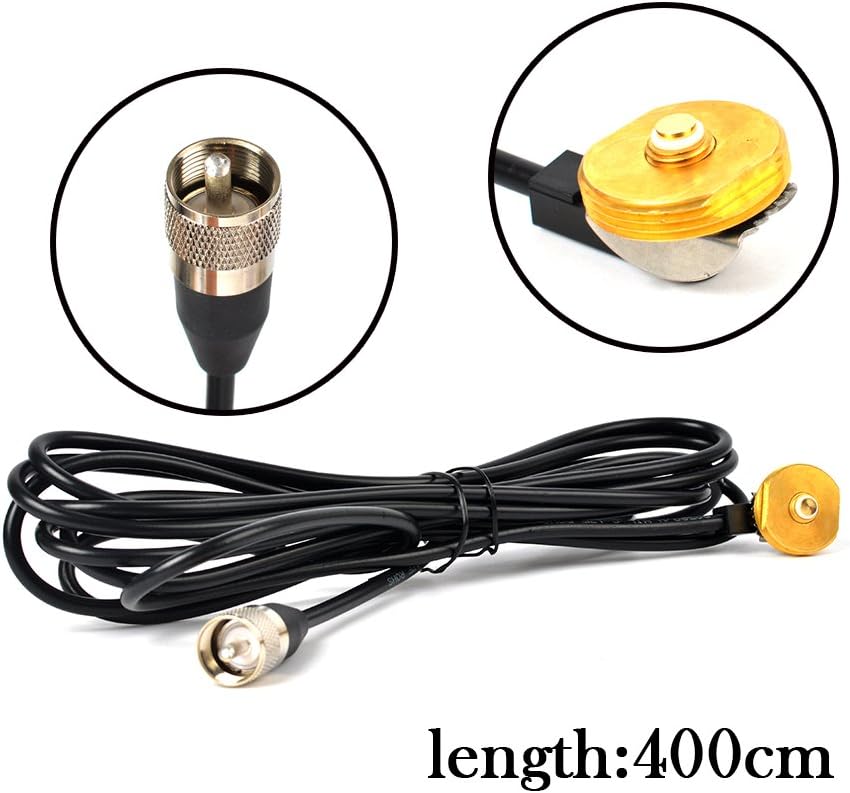 HYS NMO Antenna Mount with 4m (13.1ft) RG58 Cable with UHF-Male Connector and L Shape Fender Mount for Mobile Radio Transceiver: GPS & Navigation