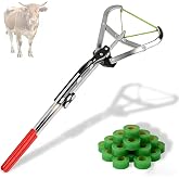 Wadoy Cattle Banding Tool Kit, Large Expander Pliers with 24 Rubber Bands | Stainless Steel Bull Banding Tool for Big Livestock, Sheep, Goat, Calve, Extended Handle Non-Slip Jaw for Farm and Ranch