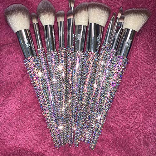 CRYSTALS BEAUTY Shiny Sparkle Luxury Crystal Bling Out Rhinestone Makeup Brush Set (12 pc, Silver) 2 CRYSTALS BEAUTY Shiny Sparkle Luxury Crystal Bling Out Rhinestone Makeup Brush Set (12 pc, Silver)