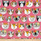 5 Foot Twin Weighted Blanket by Lifetime Sensory Solutions, Weighted Sensory Blanket for Kids (08 lb for 70 lb child, Cat Faces Pink)