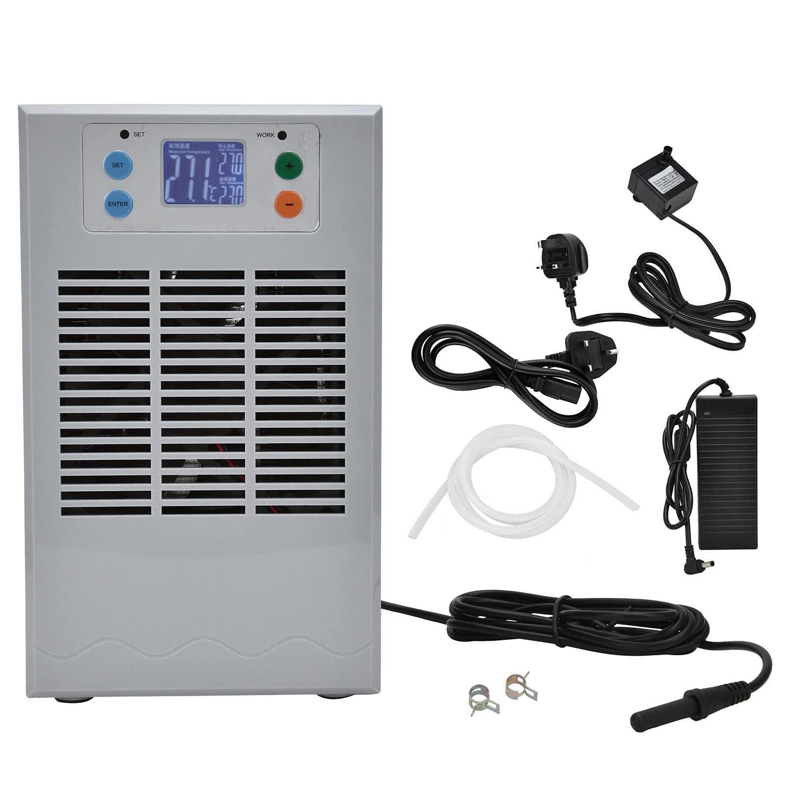Electronic Water Chiller Fish Tank Electronic Water Chiller Aquarium Digital Cooling Heating Machine Aquarium Chiller for Home 20L 70W 100‑240V
