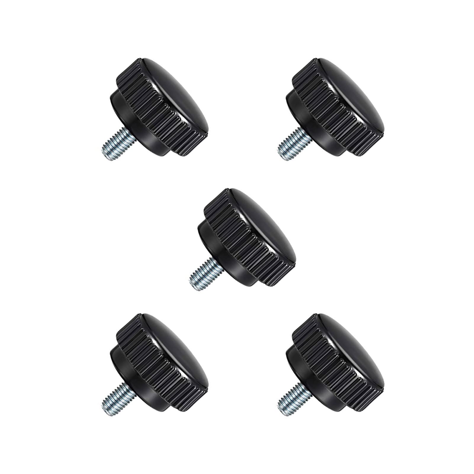 TA-VIGOR 5Pcs M8 x 15mm Male Thread Knurled Clamping Knobs Grip, 32mm Dia Carbon Steel Thumb Screw Clamping Handle Bolt with Thermoset Plastic Knobs