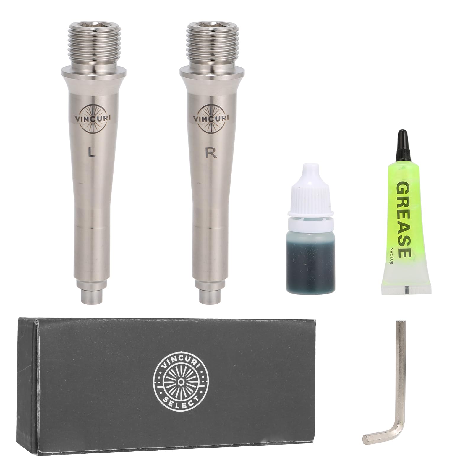 Vincuriselect Ultralight GR5 Titanium Pedal Axle Pack with Installation Kit for SpeedPlay Lock Pedal