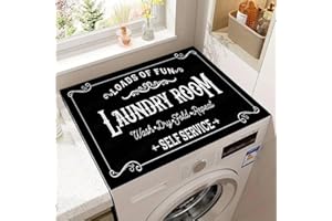 BRILLISTAR Washer and Dryer Covers for the Top,Non-slip Dryer Top Protector Mat,23.6" x 19.7" Dust-proof Washing Machine Cover, Washer Dryer Top Covers for Laundry Room Kitchen (Black1, 23.6" x 19.7")