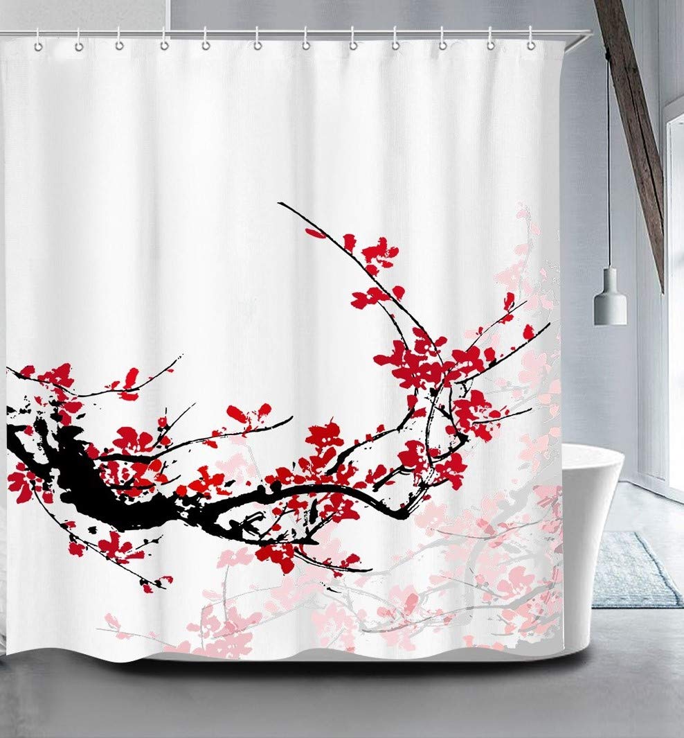 True Holiday Shower Curtain Fabric Polyester Waterproof Mildew Resistant Antibacterial Shower Curtain Liner with 12 Curtain Hooks 70.8\