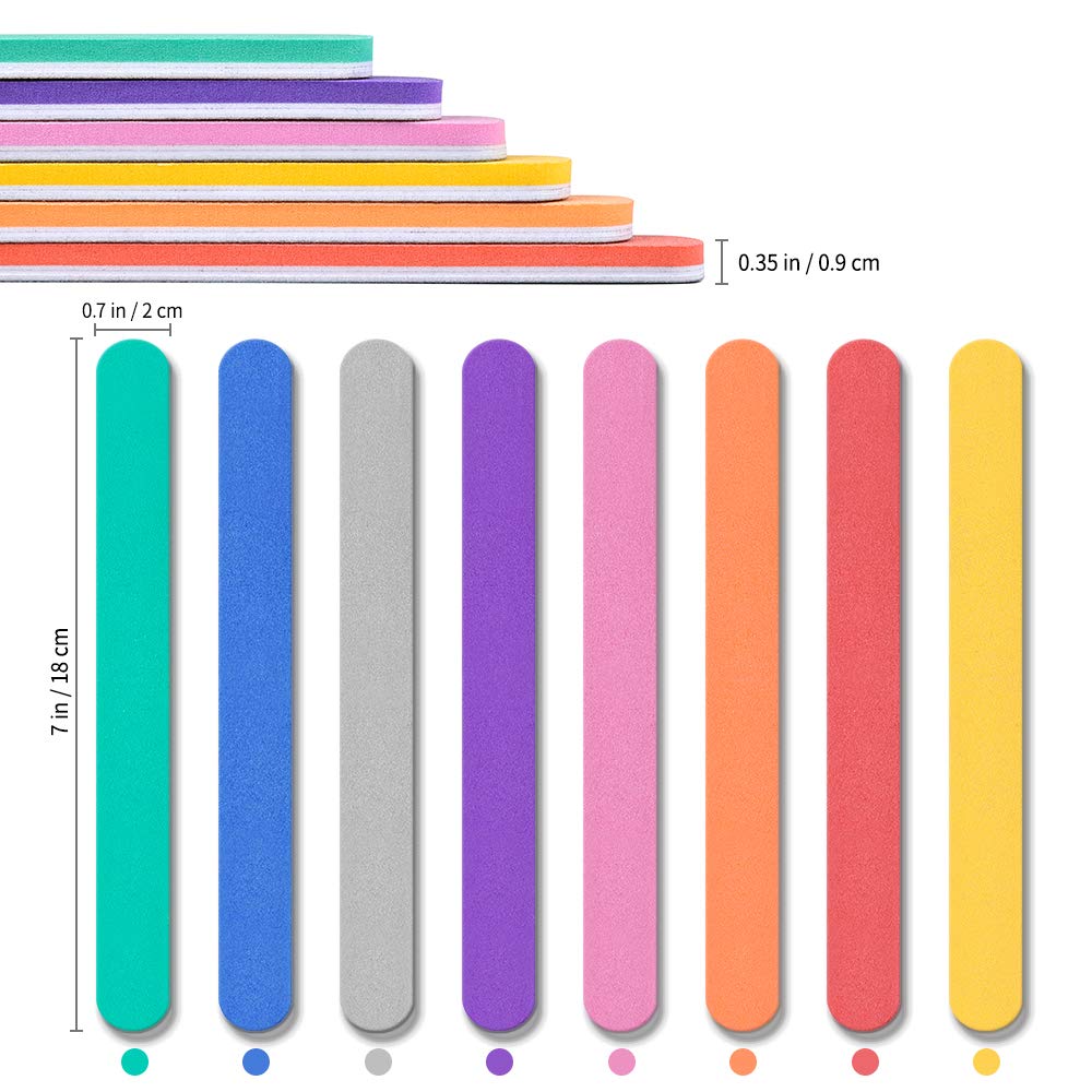 Nail Files and Buffers, TsMADDTs Professional Manicure Tools Kit 8pcs Nail File Set, Sanding Buffer and 100 Grit File Double Surfaces 2 in 1 Nail Tools : Beauty