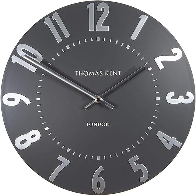 Thomas Kent Mulberry Wall Clock in Graphite Silver 12" London Amazon.co.uk Kitchen & Home
