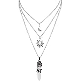 Sacina Gothic Emo Grunge Crescent Moon Choker, Moon Sun Star Choker Necklace, Goth Gothic Necklace, Halloween Christmas Jewelry Gift for Women