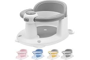 Baby Bath Seat for Babies 6 Months & Up, Non-Slip Toddler Sitting Up Bathtub Seats, Open Design Infant Bath Tub Chair with 4 