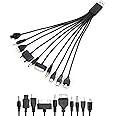 10 in 1 Universal Multi Chargers for All Devices 7.87in Cable, Universal Phone Chargers for All Phones, 10 In 1 USB Cable Multiple Charging Cable for Cell Phones, Earphones, Speakers, MP3 Players
