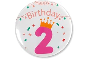 MGJSRNH Baby 1st Happy Birthday Pins Badges Girl First Birthday Button Gift Kids Photo Prop 1st Birthday Badge Pin Decoration Favors Supplies (White-Pink)