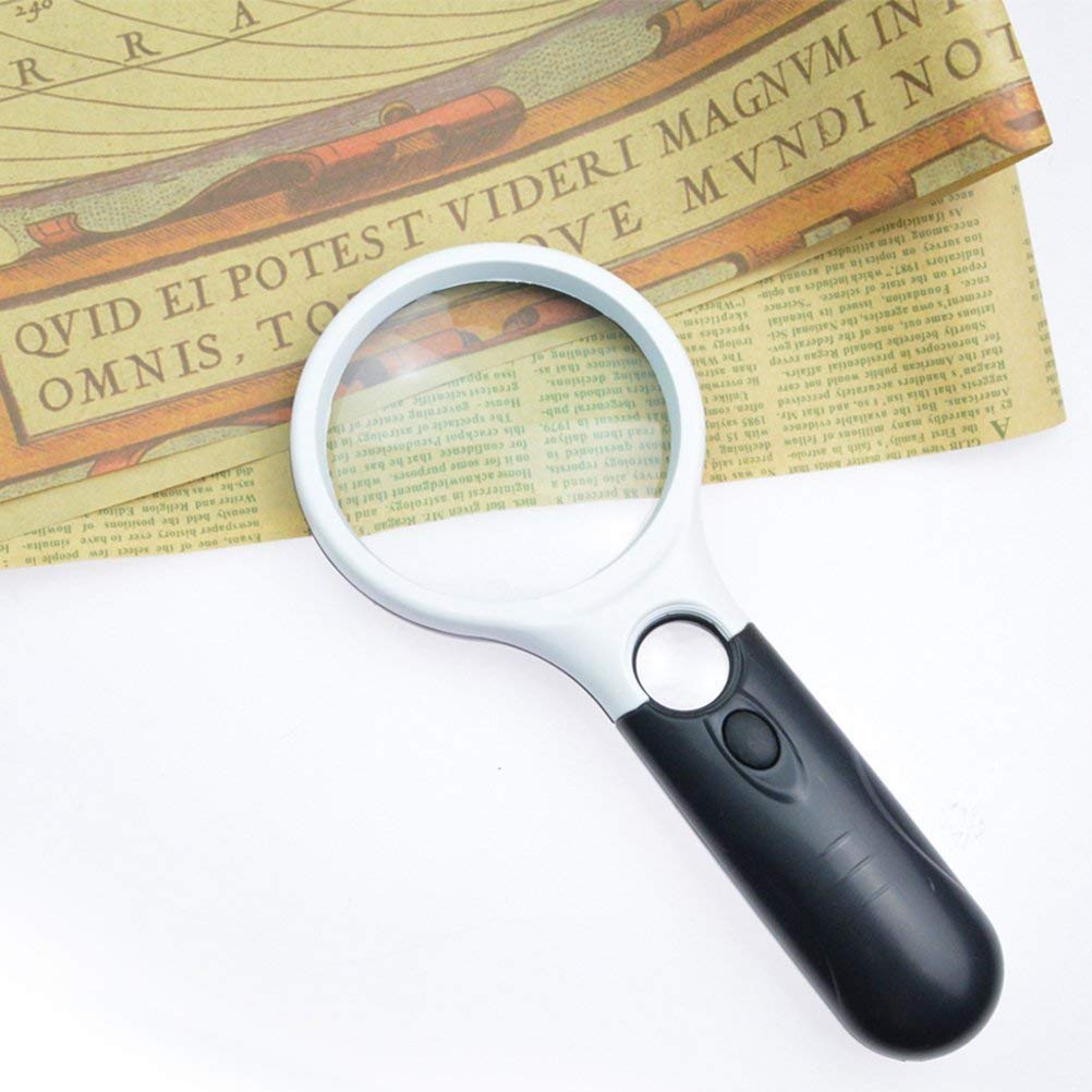 3 LED-Licht 3X 15X Leselupe Handlupe Lesevergrößerungsglas Objektiv Schmuck-bewertung Lupe für Bücher, Zeitungen, Landkarten, Münzen, Schmuck, Hobbies