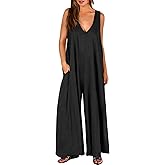 ANRABESS Women's Casual Summer Loose Jumpsuits Sleeveless Tank V Neck Wide Leg Long Pant Rompers Baggy Jumper with Pockets