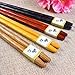 DineAsia CCH01/A Multicolored Stone Age Reusable Wooden Chopsticks & Leaf Shape Rests Complete Gift Set - Pack of 4