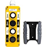 AUTO OCCASION Waterproof Industrial 4 Button Electric Hoist Crane Pushbutton Switches with Box Holder COB Industrial Up Down Driving Push Button Switch Control