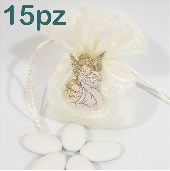 Sindy Bomboniere Comunión Bolsas para Dulces, Tela, Plata, 10 x 2 x 12