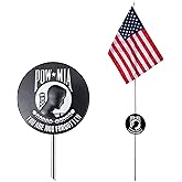 Homissor Pow Mia Grave Marker with 12x18 Inch American Flag You are Not Forgotten Stake Graves Cemetery Decorations Memorial Veterans Plaque