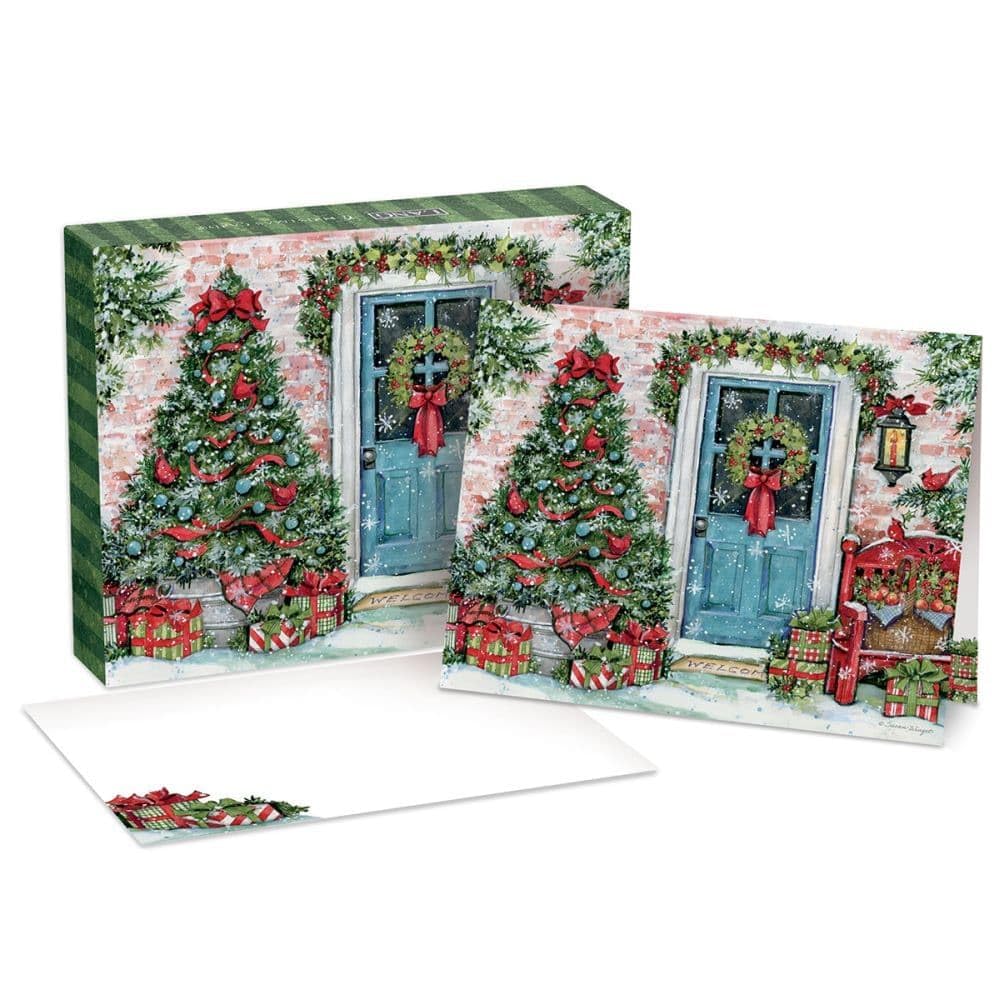 Lang Greenery Greetings Boxed Christmas Cards, 18 Cards & 19 Envelopes, Full-Color Artwork Inside and Out, Fully Designed Envelopes, Linen-Embossed Paper Stock (1004886)
