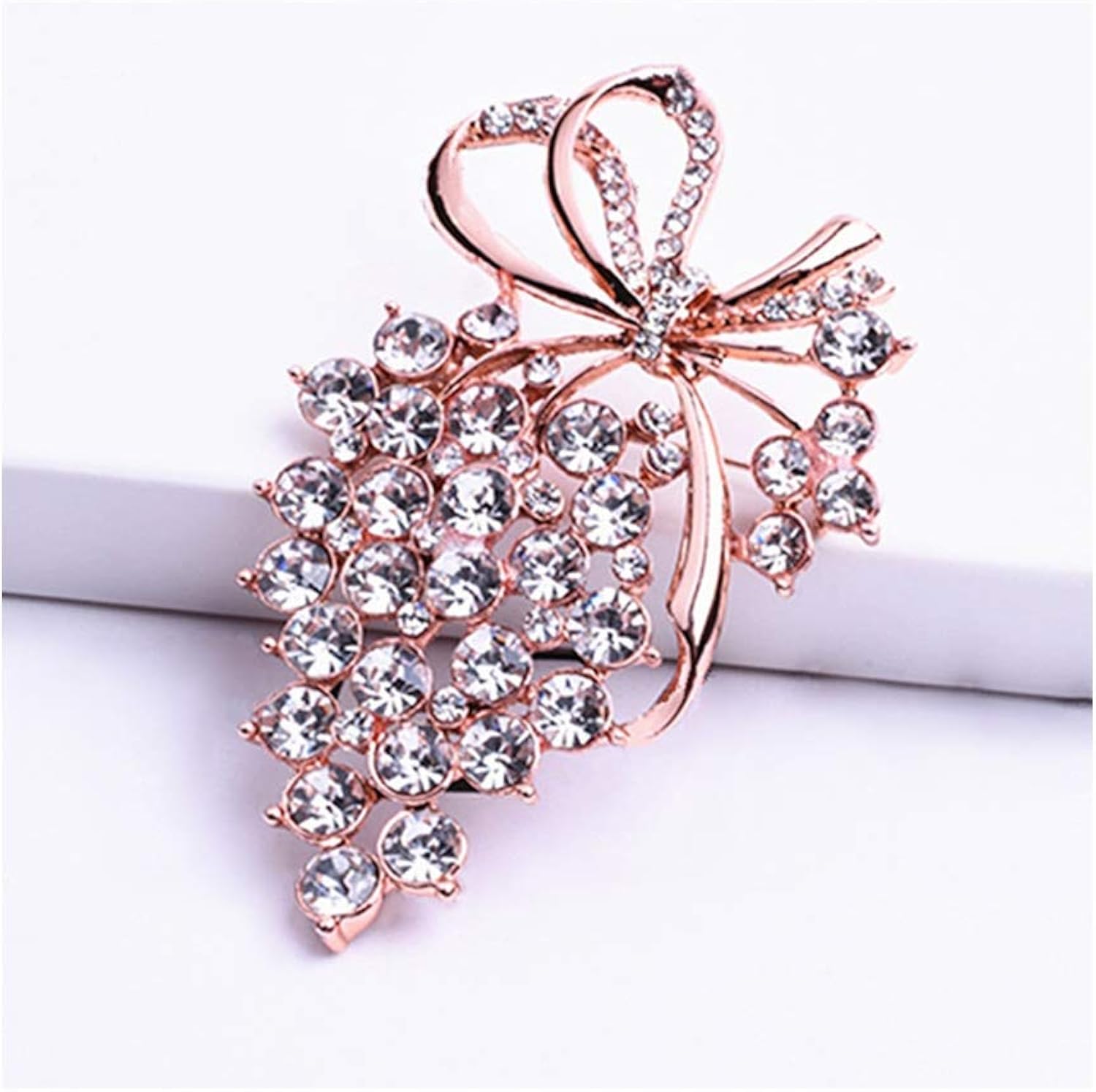 Allaboutu Crystal Grape Brooches Pins for Women Fashion