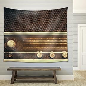 Vintage Fashioned Radi - Fabric Wall Tapestry Home Decor - 51x60 inches