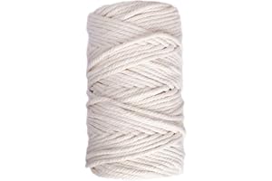 Feelmate 6mm x 164 Feet Cotton Rope Macrame Cord for Crafts Jewelry Making Home Decoration Gift Wrapping
