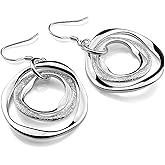 Fashion 925 Sterling Silver Hoop Earrings Geometric Dangle Earrings Good Luck Vintage Dangles For Women Teardrop Earrings Fine Jewelry gift