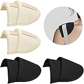 Zaruatu 4 Pairs Set-in Shoulder Pads 1.5cm Thickening Foam Shoulder Pads for Womens Clothing Sewing Supplies Breathable Sponge Pads for Sloping High Low Shoulders Blazer Suit (Black & Skin)