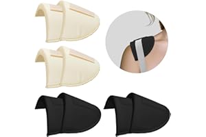 Zaruatu 4 Pairs Set-in Shoulder Pads 1.5cm Thickening Foam Shoulder Pads for Womens Clothing Sewing Supplies Breathable Sponge Pads for Sloping High Low Shoulders Blazer Suit (Black & Skin)