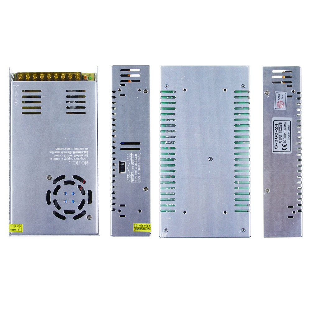 ALITOVE DC 24V 15A 360W Power Supply Universal Regulated Switching Transformer Adapter LED Driver 110V/220V AC Input for LED Strip CCTV Radio