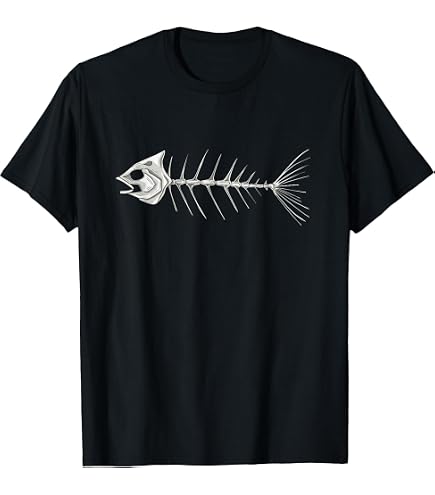 Fish Skeleton Bones T-Shirt : Clothing, Shoes & Jewelry